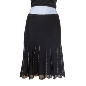 Vintage Y2k Express Black Mesh Beaded Fairy Goth Boho Mini Skirt NWT Size S/M